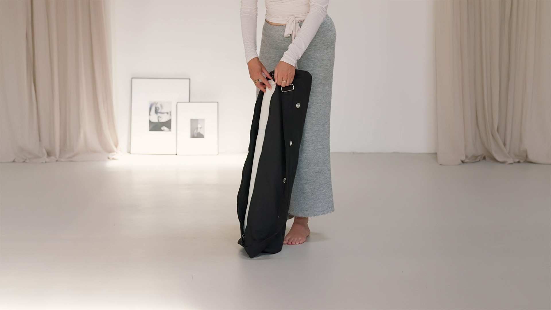 Yogatas katoen eco extra breed zwart - Lotus